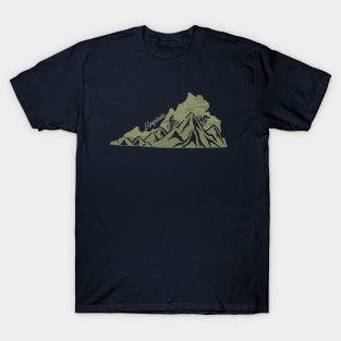 Bike Virginia State Outline Mountain Biking VA Biker Art T-Shirt